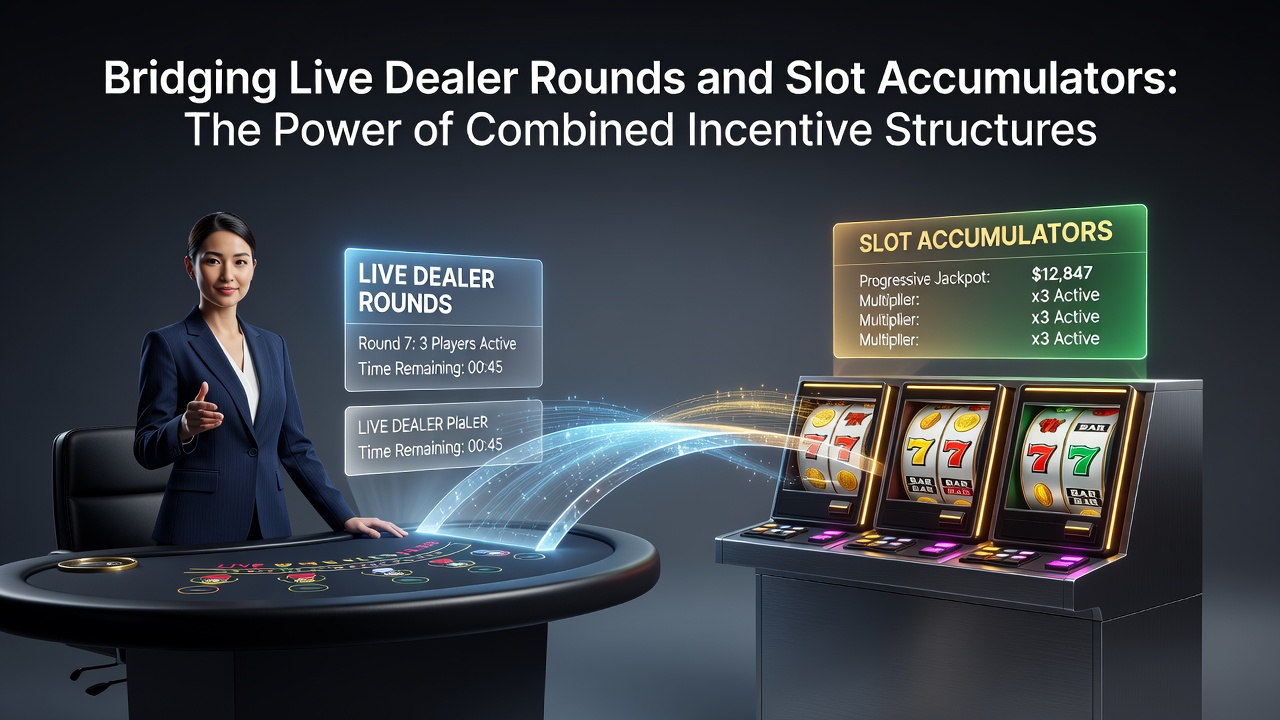 Mobile screen displaying merged progress between live dealer rounds and slot accumulators
