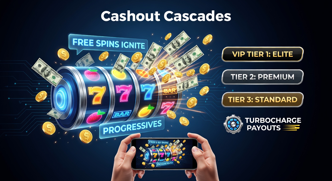 Vibrant mobile slot screen showing cascading wins, progressive jackpots building, and VIP tier notifications during a high-stakes rush