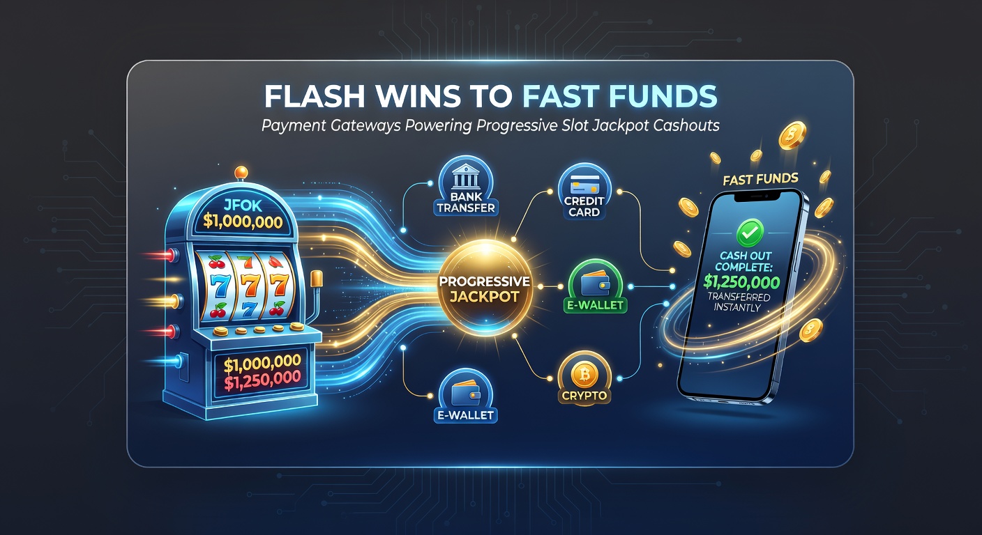 Screenshot of a mobile app showing a progressive slot jackpot win notification followed by a payment gateway confirmation and funds deposited in a bank app
