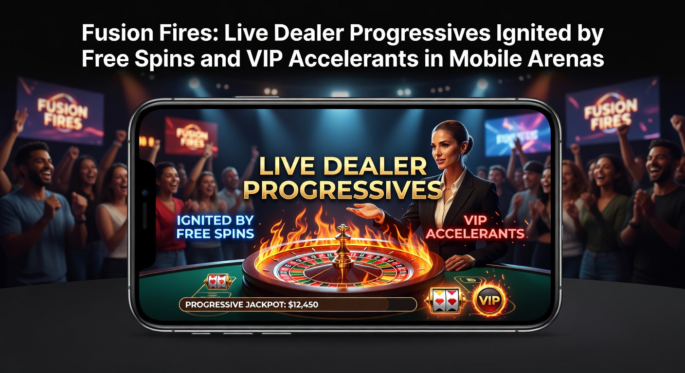 Dynamic mobile screen showing live dealer progressive jackpot exploding with free spins and VIP multipliers in a fiery fusion arena