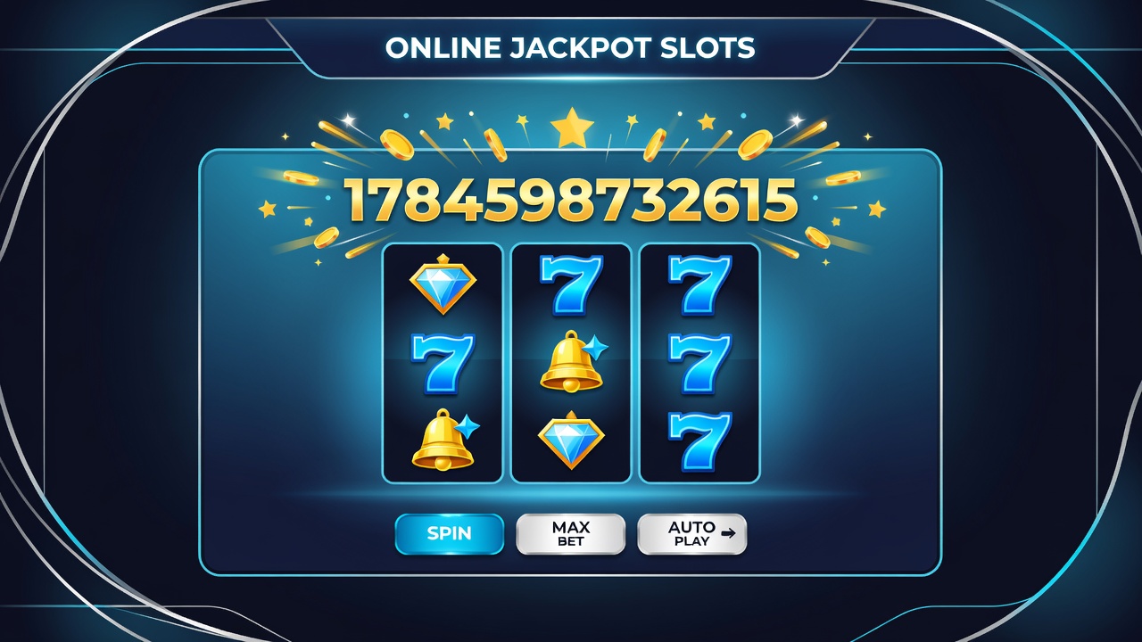 Mobile device displaying active progressive jackpot slot with win notification and balance update