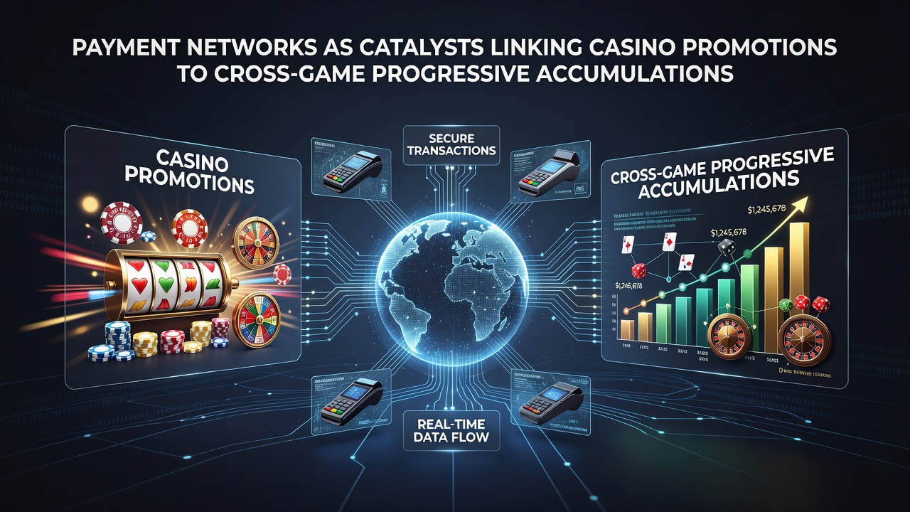 Network diagrams showing how payment gateways connect bonuses to shared progressive pools