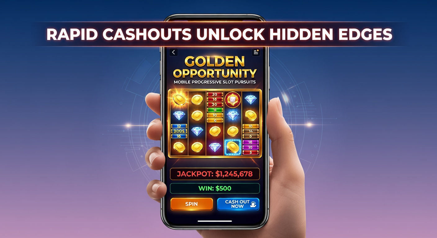Mobile phone screen displaying a progressive slot jackpot ticking upward with a cashout button highlighted, symbolizing quick wins in fast-paced gaming