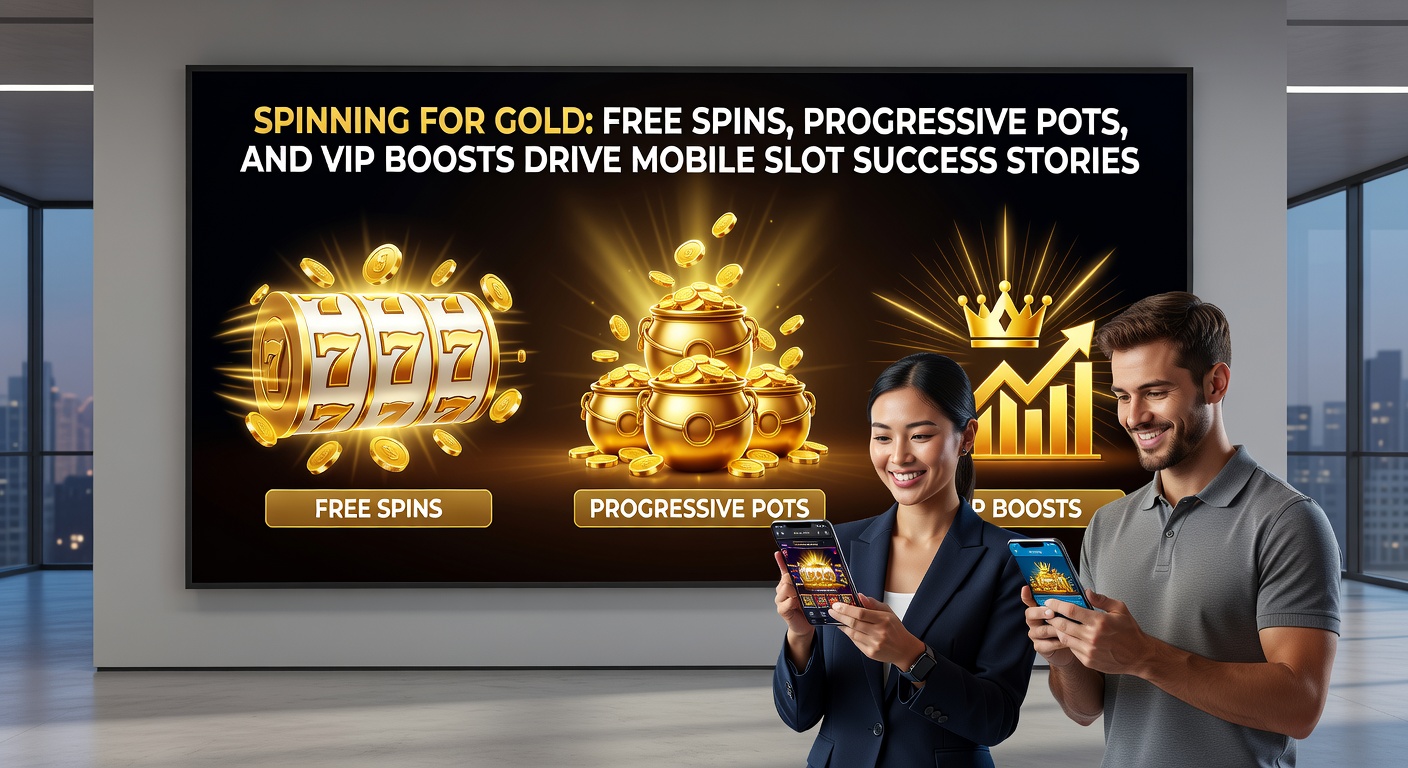 Close-up of a mobile progressive jackpot ticking upward on a slot game interface, surrounded by exploding win animations and trophy icons for VIP levels