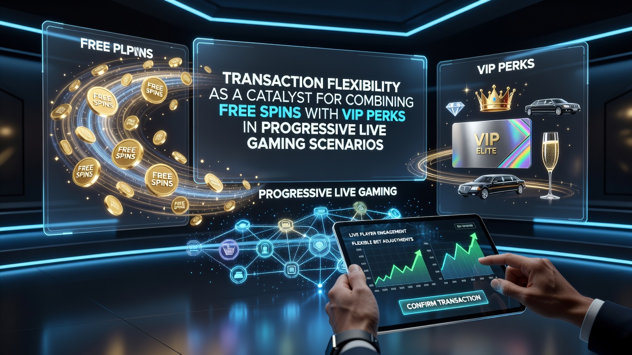 Illustration of transaction flexibility enabling free spins and VIP perks in progressive live gaming scenarios