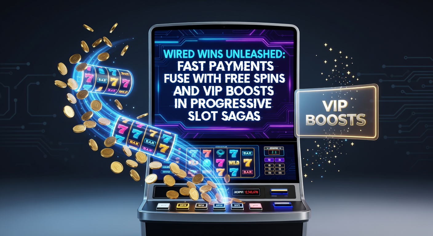 Vibrant progressive slot screen showing cascading reels, glowing jackpots, and lightning-fast payment icons blending into a high-energy win celebration